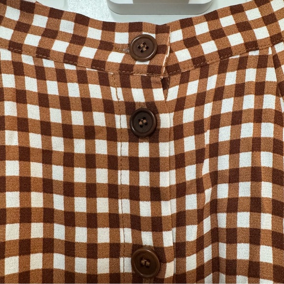 NWOT Reformation Hermosa Midi Skirt in Brown Gingham Size 6 $158 - Picture 5 of 10